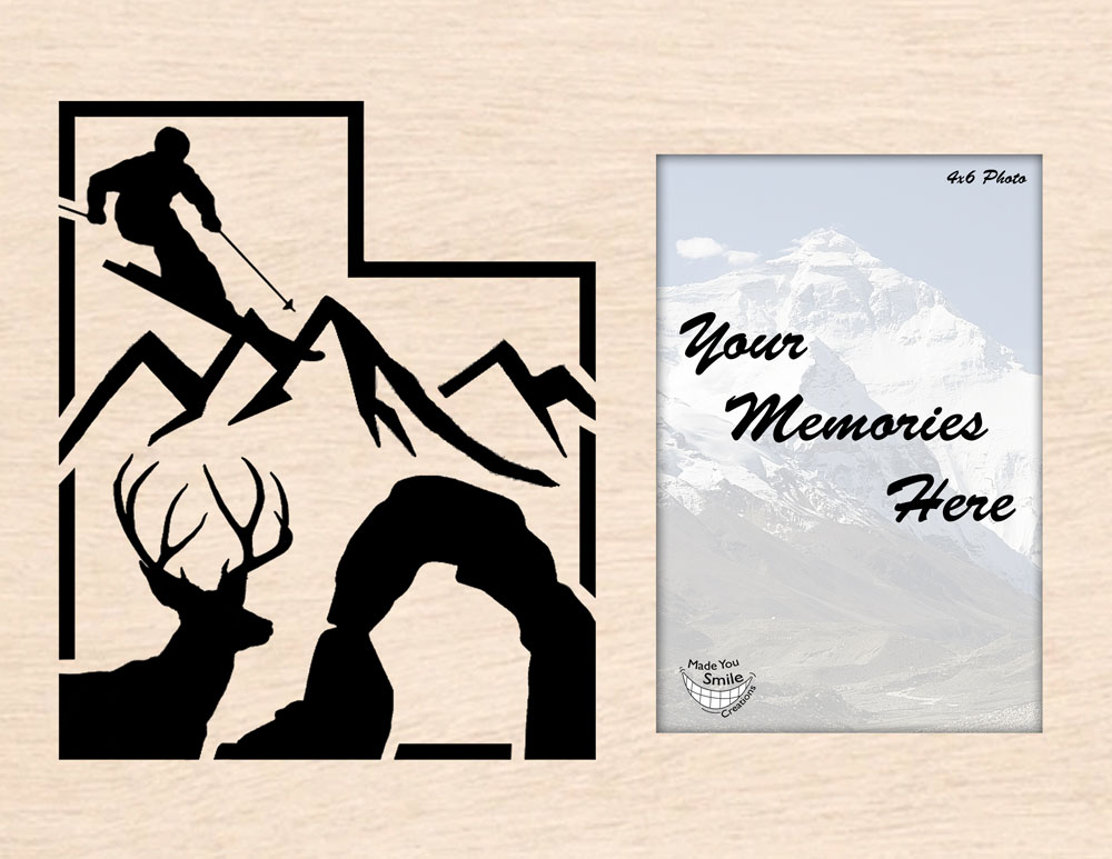 Utah Outdoor Life Wood Art with Vertical Photo